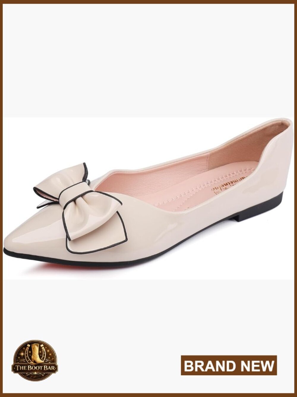 Leather Pointed Toe Flats with Memory Foam Insole Slip On Work Shoes